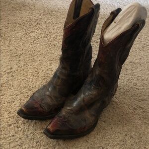 Old Gringo Brown and Black Distressed Leather Western Boots